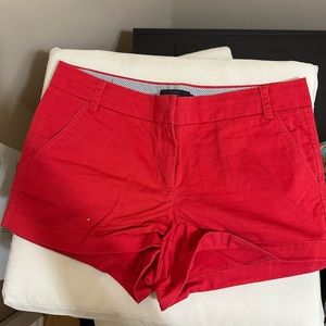 Red 3in JCrew Chino shorts